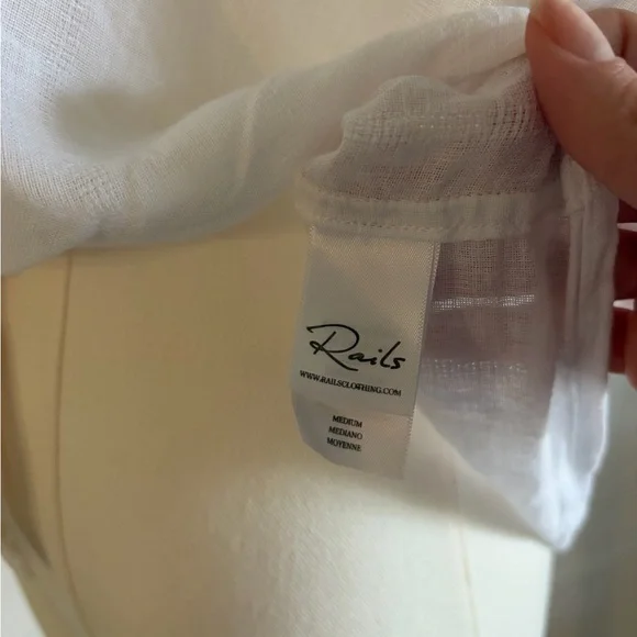 Rails Thea Embroidered Tie Front Crop Top Women Sz M Cottage Core Costal Casual - Picture 7 of 8